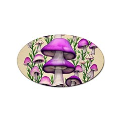 Black Magic Mushroom For Voodoo And Witchcraft Sticker (oval) by GardenOfOphir