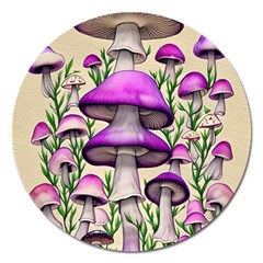 Black Magic Mushroom For Voodoo And Witchcraft Magnet 5  (round) by GardenOfOphir