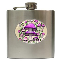 Black Magic Mushroom For Voodoo And Witchcraft Hip Flask (6 Oz) by GardenOfOphir