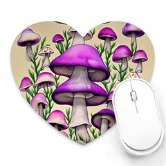 Black Magic Mushroom For Voodoo And Witchcraft Heart Mousepad by GardenOfOphir