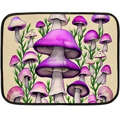 Black Magic Mushroom For Voodoo And Witchcraft One Side Fleece Blanket (mini) by GardenOfOphir