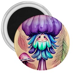 Psychedelic Mushroom For Sorcery And Theurgy 3  Magnets by GardenOfOphir