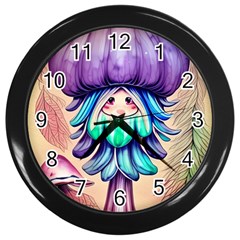 Psychedelic Mushroom For Sorcery And Theurgy Wall Clock (black) by GardenOfOphir