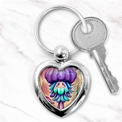 Psychedelic Mushroom For Sorcery And Theurgy Key Chain (heart) by GardenOfOphir