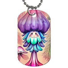 Psychedelic Mushroom For Sorcery And Theurgy Dog Tag (one Side) by GardenOfOphir