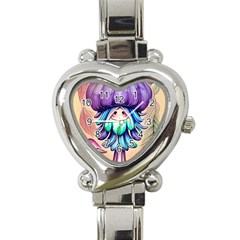 Psychedelic Mushroom For Sorcery And Theurgy Heart Italian Charm Watch by GardenOfOphir