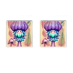 Psychedelic Mushroom For Sorcery And Theurgy Cufflinks (square) by GardenOfOphir