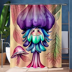 Psychedelic Mushroom For Sorcery And Theurgy Shower Curtain 60  X 72  (medium)  by GardenOfOphir