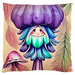 Psychedelic Mushroom For Sorcery And Theurgy Large Cushion Case (one Side) by GardenOfOphir