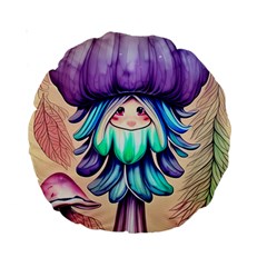 Psychedelic Mushroom For Sorcery And Theurgy Standard 15  Premium Round Cushions by GardenOfOphir