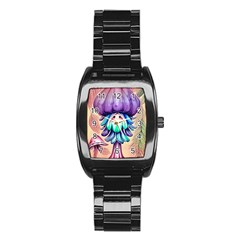 Psychedelic Mushroom For Sorcery And Theurgy Stainless Steel Barrel Watch by GardenOfOphir