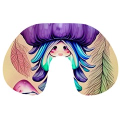 Psychedelic Mushroom For Sorcery And Theurgy Travel Neck Pillow by GardenOfOphir