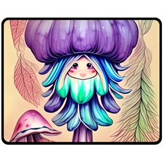 Psychedelic Mushroom For Sorcery And Theurgy Fleece Blanket (medium) by GardenOfOphir