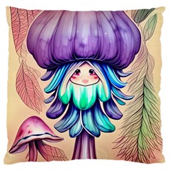 Psychedelic Mushroom For Sorcery And Theurgy Standard Premium Plush Fleece Cushion Case (one Side) by GardenOfOphir