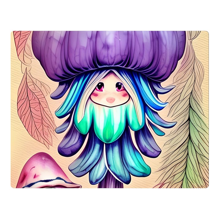 Psychedelic Mushroom For Sorcery And Theurgy Premium Plush Fleece Blanket (Large)