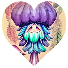 Psychedelic Mushroom For Sorcery And Theurgy Wooden Puzzle Heart by GardenOfOphir