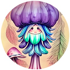 Psychedelic Mushroom For Sorcery And Theurgy Wooden Puzzle Round by GardenOfOphir