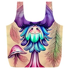 Psychedelic Mushroom For Sorcery And Theurgy Full Print Recycle Bag (xxxl) by GardenOfOphir