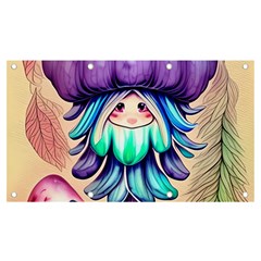 Psychedelic Mushroom For Sorcery And Theurgy Banner And Sign 7  X 4  by GardenOfOphir