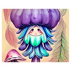 Psychedelic Mushroom For Sorcery And Theurgy One Side Premium Plush Fleece Blanket (medium) by GardenOfOphir