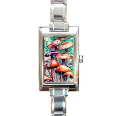 Charming Toadstool Rectangle Italian Charm Watch by GardenOfOphir