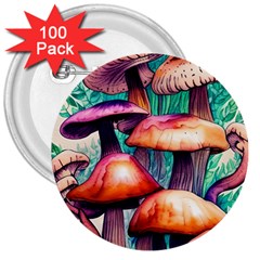 Charming Toadstool 3  Buttons (100 Pack)  by GardenOfOphir