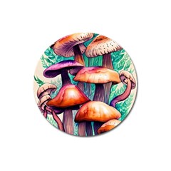 Charming Toadstool Magnet 3  (round) by GardenOfOphir