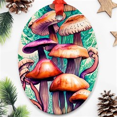 Charming Toadstool Oval Ornament (two Sides) by GardenOfOphir