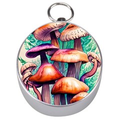 Charming Toadstool Silver Compasses by GardenOfOphir