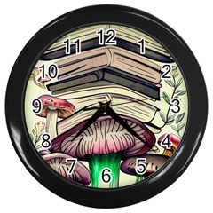 Necromancy Mushroom Wall Clock (black) by GardenOfOphir