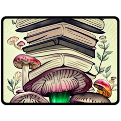 Necromancy Mushroom One Side Fleece Blanket (large) by GardenOfOphir