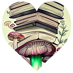 Necromancy Mushroom Wooden Puzzle Heart by GardenOfOphir