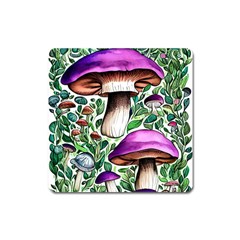 Magician s Conjuration Mushroom Square Magnet by GardenOfOphir