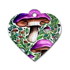 Magician s Conjuration Mushroom Dog Tag Heart (two Sides) by GardenOfOphir