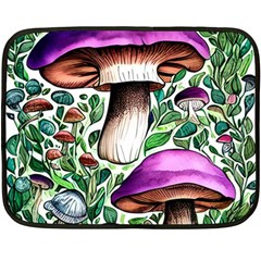 Magician s Conjuration Mushroom One Side Fleece Blanket (mini) by GardenOfOphir