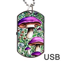 Magician s Conjuration Mushroom Dog Tag Usb Flash (one Side) by GardenOfOphir