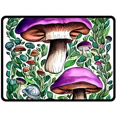 Magician s Conjuration Mushroom Fleece Blanket (large) by GardenOfOphir