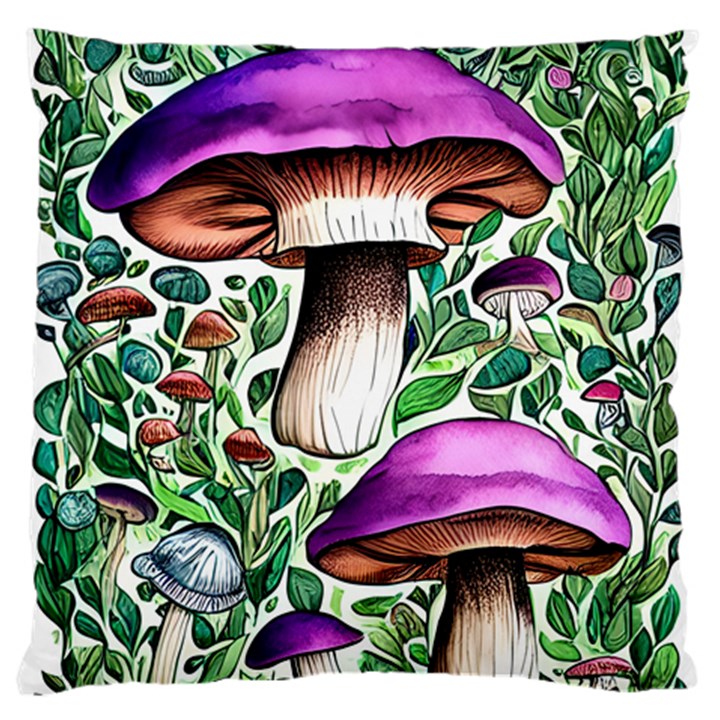 Magician s Conjuration Mushroom Large Premium Plush Fleece Cushion Case (Two Sides)