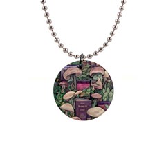 Spellbinding Mojo Mushroom 1  Button Necklace by GardenOfOphir