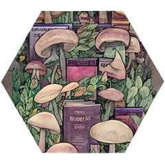 Spellbinding Mojo Mushroom Wooden Puzzle Hexagon by GardenOfOphir