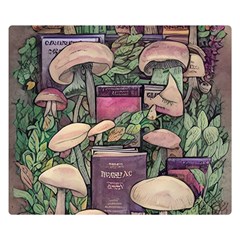 Spellbinding Mojo Mushroom One Side Premium Plush Fleece Blanket (small) by GardenOfOphir