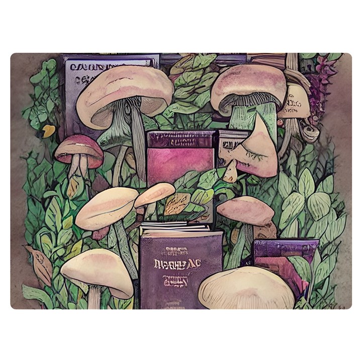 Spellbinding Mojo Mushroom One Side Premium Plush Fleece Blanket (Extra Small)