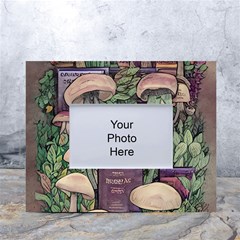 Spellbinding Mojo Mushroom White Tabletop Photo Frame 4 x6  by GardenOfOphir