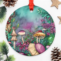 Enchanted Champignon Ornament (round) by GardenOfOphir