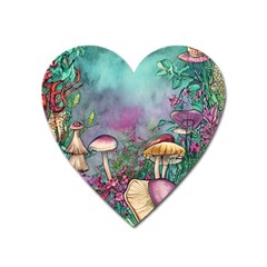 Enchanted Champignon Heart Magnet by GardenOfOphir