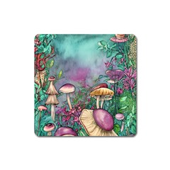 Enchanted Champignon Square Magnet by GardenOfOphir