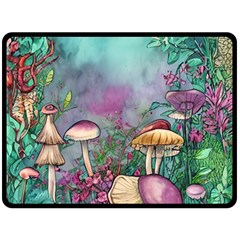 Enchanted Champignon One Side Fleece Blanket (large) by GardenOfOphir