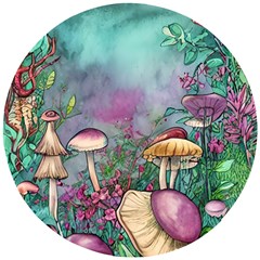 Enchanted Champignon Wooden Puzzle Round by GardenOfOphir