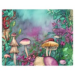 Enchanted Champignon One Side Premium Plush Fleece Blanket (medium) by GardenOfOphir