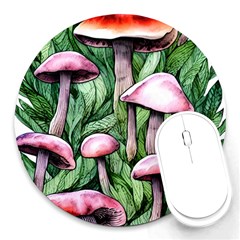 Charm Of The Toadstool Round Mousepad by GardenOfOphir